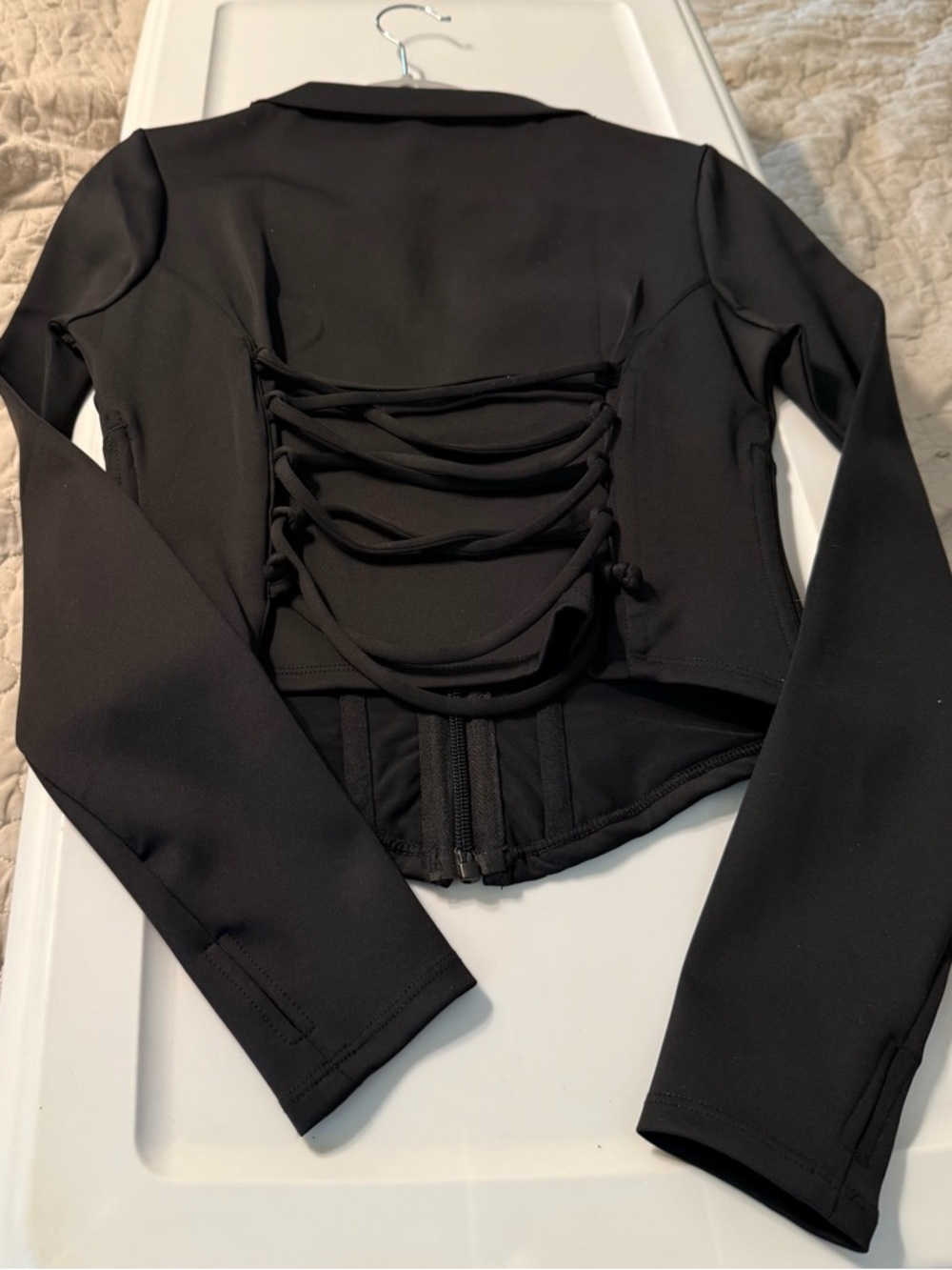 TA3 Women’s Black Zip-Front Surfy Corset Jacket size small     NWT - Picture 7 of 11